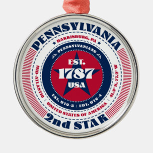 Pennsylvania 2. Weihnachtsbaumanhänger Ornament Aus Metall