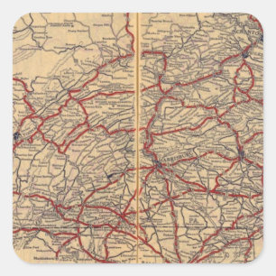 Pennsylvania 5 quadratischer aufkleber