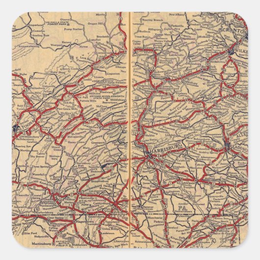 Pennsylvania 5 quadratischer aufkleber (Vorderseite)