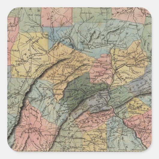 Pennsylvania 7 quadratischer aufkleber (Vorderseite)