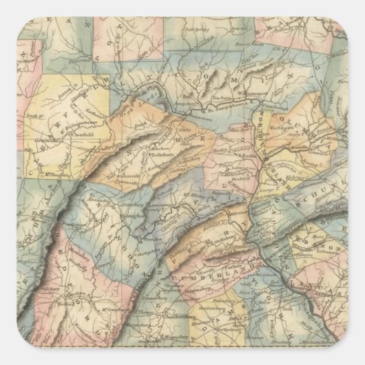 Pennsylvania 8 quadratischer aufkleber (Vorderseite)