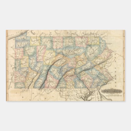 Pennsylvania 8 rechteckiger aufkleber (Vorderseite)