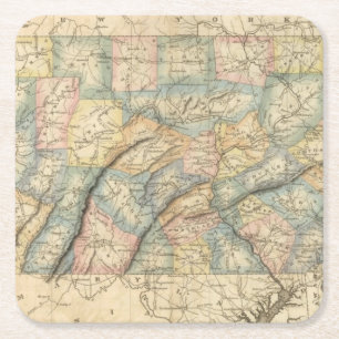 Pennsylvania 8 rechteckiger pappuntersetzer