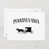 Pennsylvania Amish Carriage Postkarte (Vorne/Hinten)