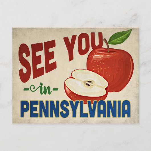 Pennsylvania Apple - Vintage Travel Postkarte (Vorderseite)