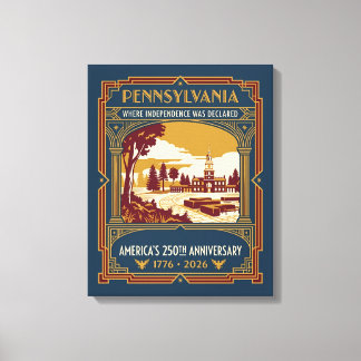 Pennsylvania Art Deco Amerika 250. Jubiläum Leinwanddruck