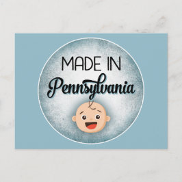 Pennsylvania Baby Funny Blue New Boy Postcard Postkarte