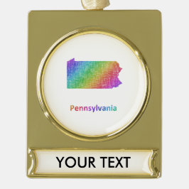Pennsylvania Banner-Ornament Gold