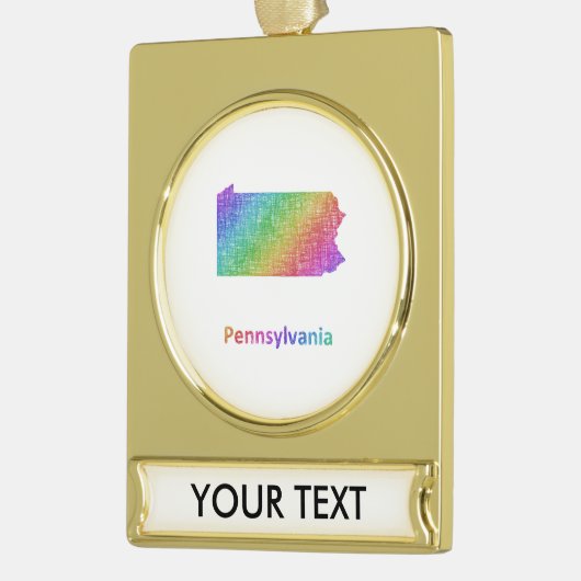 Pennsylvania Banner-Ornament Gold (Links)
