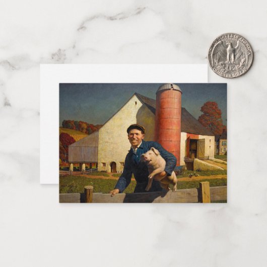 Pennsylvania Bauer von Newell Convers Wyeth Mitteilungskarte (Vorderseite/Rückseite Beispiel)