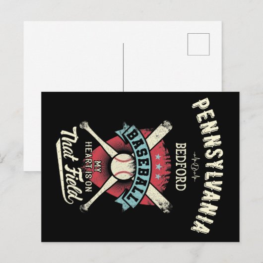 Pennsylvania Bedford Baseball Postkarte (Vorne/Hinten)