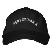 Pennsylvania bestickte, einstellbare Cap Black Bestickte Baseballkappe (Vorderseite)