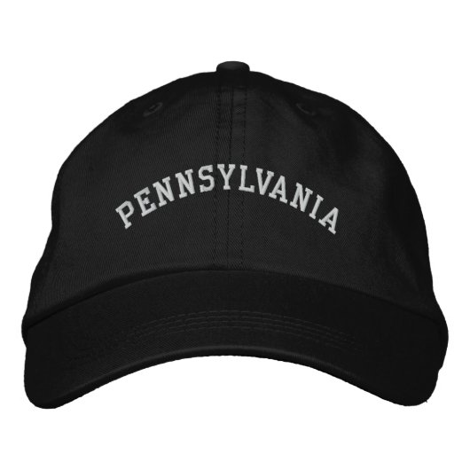 Pennsylvania bestickte, einstellbare Cap Black Bestickte Baseballkappe (Vorderseite)