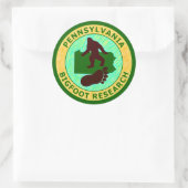 Pennsylvania Bigfoot Research Runder Aufkleber (Tasche)