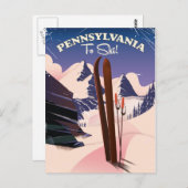 Pennsylvania bis Ski Postkarte (Vorne/Hinten)