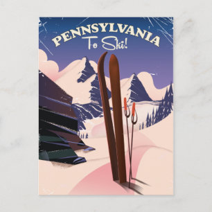 Pennsylvania bis Ski Postkarte