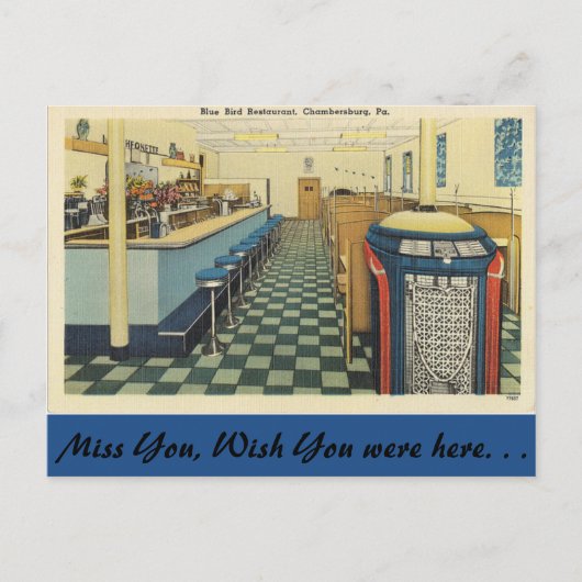 Pennsylvania, Blue Bird Restaurant, Chambersburg Postkarte (Vorderseite)