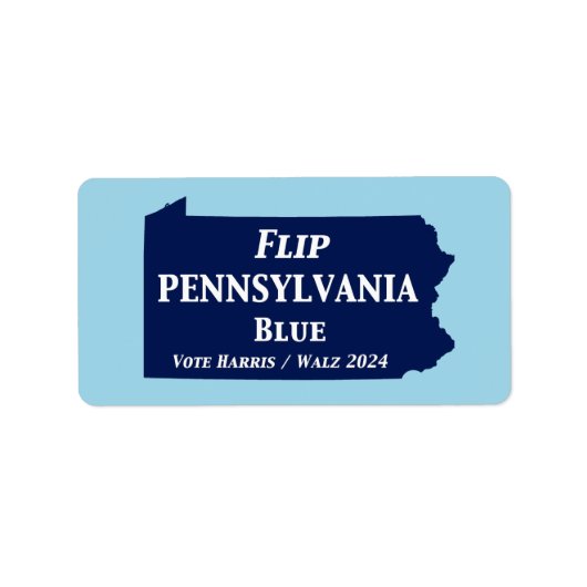 Pennsylvania Blue im Jahr 2024 gedreht Adressaufkleber (Vorne)