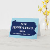 Pennsylvania Blue im Jahr 2024 gedreht Karte (Gelbe Blume)