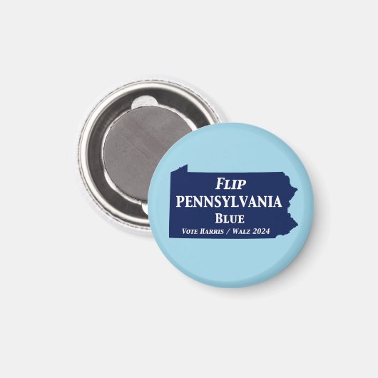 Pennsylvania Blue im Jahr 2024 gedreht Magnet (Vorderseite/Rückseite)