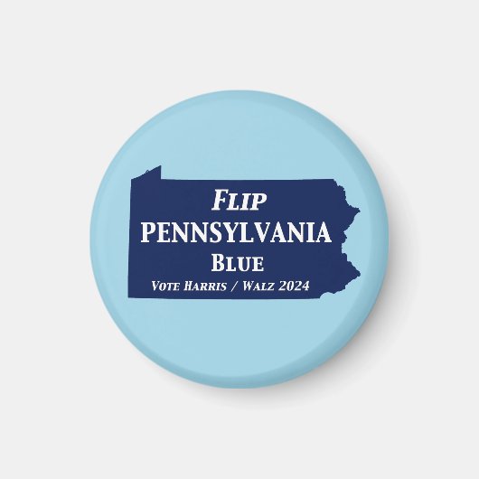 Pennsylvania Blue im Jahr 2024 gedreht Magnet (Vorne)