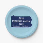Pennsylvania Blue im Jahr 2024 gedreht Pappteller (Vorderseite)