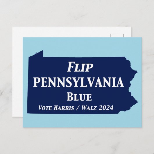 Pennsylvania Blue im Jahr 2024 gedreht Postkarte (Vorne/Hinten)
