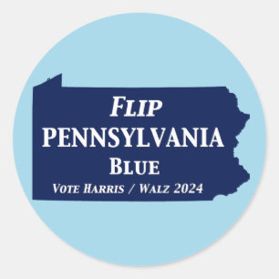 Pennsylvania Blue im Jahr 2024 gedreht Runder Aufkleber