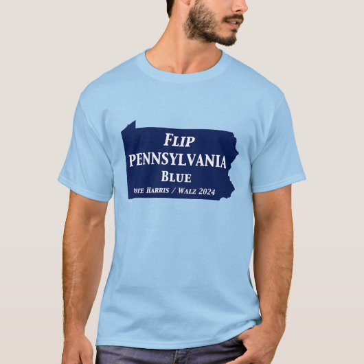 Pennsylvania Blue im Jahr 2024 gedreht T-Shirt (Vorderseite)
