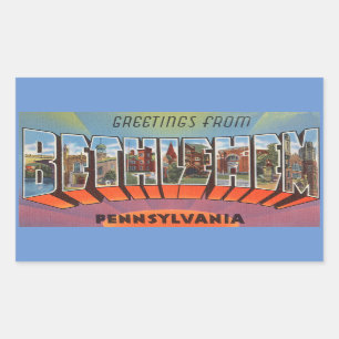 Pennsylvania, Bogen mit 4 Bethlehem-Aufklebern Rechteckiger Aufkleber