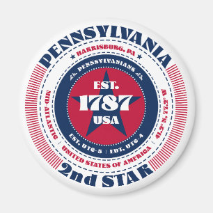 Pennsylvania Circle Typografy Souvenir Magnet