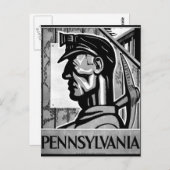 Pennsylvania Coal Poster WPA 1938 Postkarte (Vorne/Hinten)