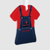 Pennsylvania Countys Overalls Heart Ornament (Vorderseite)