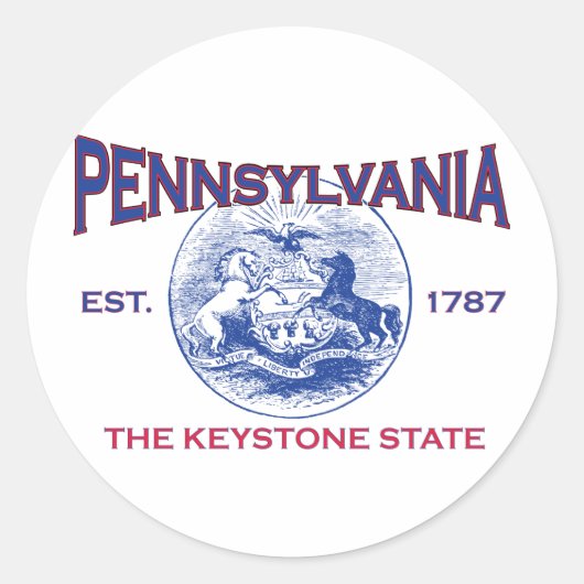 PENNSYLVANIA Der Keystone-Staat Runder Aufkleber (Vorderseite)