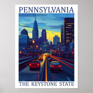 Pennsylvania der Keystone-Staat USA Reiseort Poster