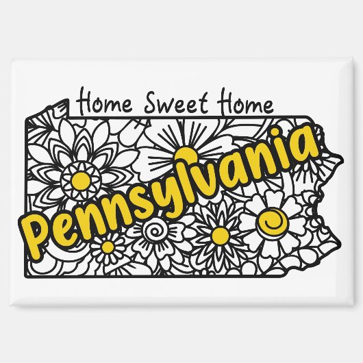 Pennsylvania Doodle Blume Magnet (Vorderseite)