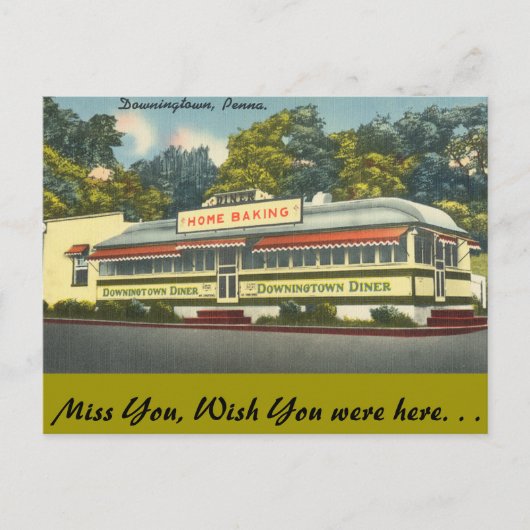 Pennsylvania, Downingtown Diner, Downtown Postkarte (Vorderseite)