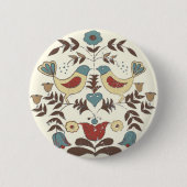 Pennsylvania Dutch Amish Hex Sign Bird Americana Button (Vorderseite)