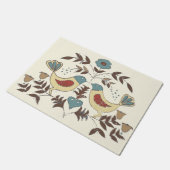 Pennsylvania Dutch Amish Hex Sign Bird Americana Fußmatte (Schrägansicht)