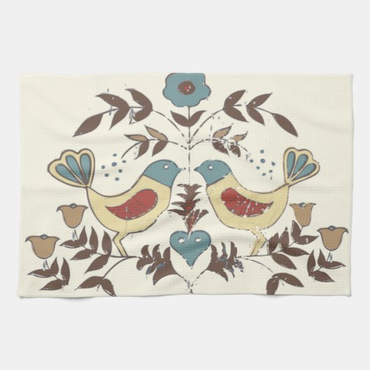 Pennsylvania Dutch Amish Hex Sign Bird Americana Geschirrtuch (Horizontal)