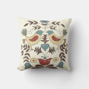 Pennsylvania Dutch Amish Hex Sign Bird Americana Kissen