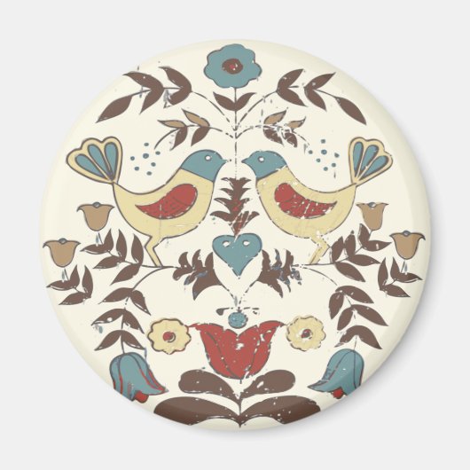 Pennsylvania Dutch Amish Hex Sign Bird Americana Magnet (Vorne)