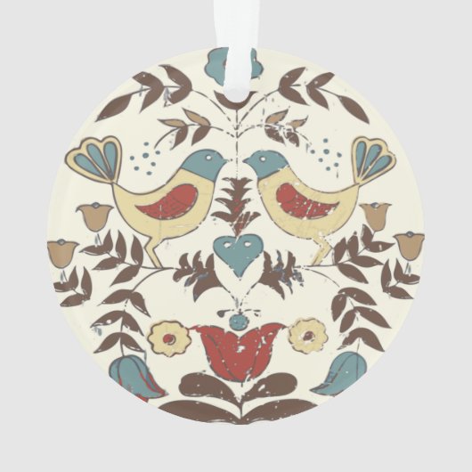 Pennsylvania Dutch Amish Hex Sign Bird Americana Ornament (Rückseite)