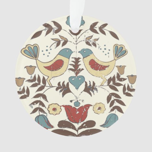 Pennsylvania Dutch Amish Hex Sign Bird Americana Ornament (Vorderseite)