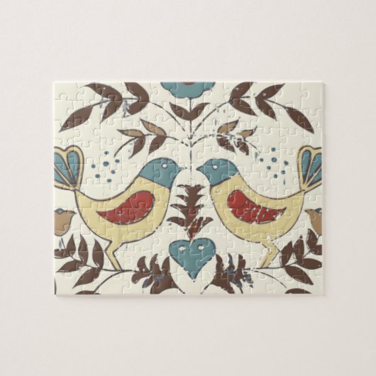 Pennsylvania Dutch Amish Hex Sign Bird Americana Puzzle (Horizontal)