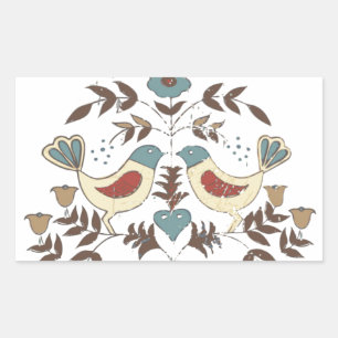 Pennsylvania Dutch Amish Hex Sign Bird Americana Rechteckiger Aufkleber