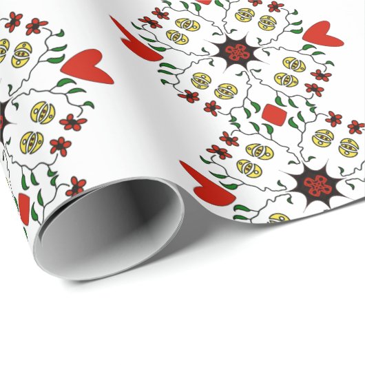 Pennsylvania Dutch Folk Art Hex Geschenkpapier (Rolleneckpunkt)