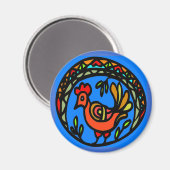 Pennsylvania Dutch Hex Red Rooster Magnet (Vorderseite/Rückseite)