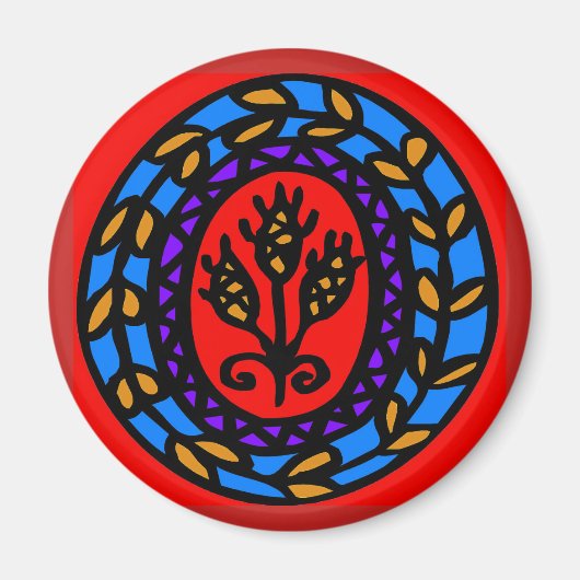 Pennsylvania Dutch Hex Sign Hops Magnet (Vorne)