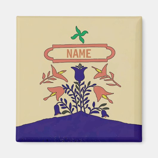 Pennsylvania Dutch Hex Sign, Name hinzufügen Magnet (Vorne)